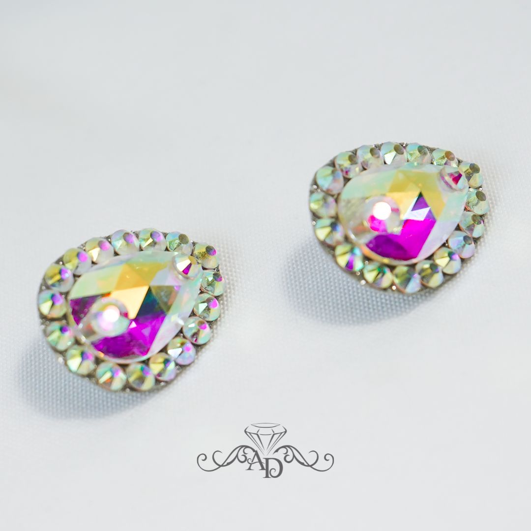 Crystal clip on earrings