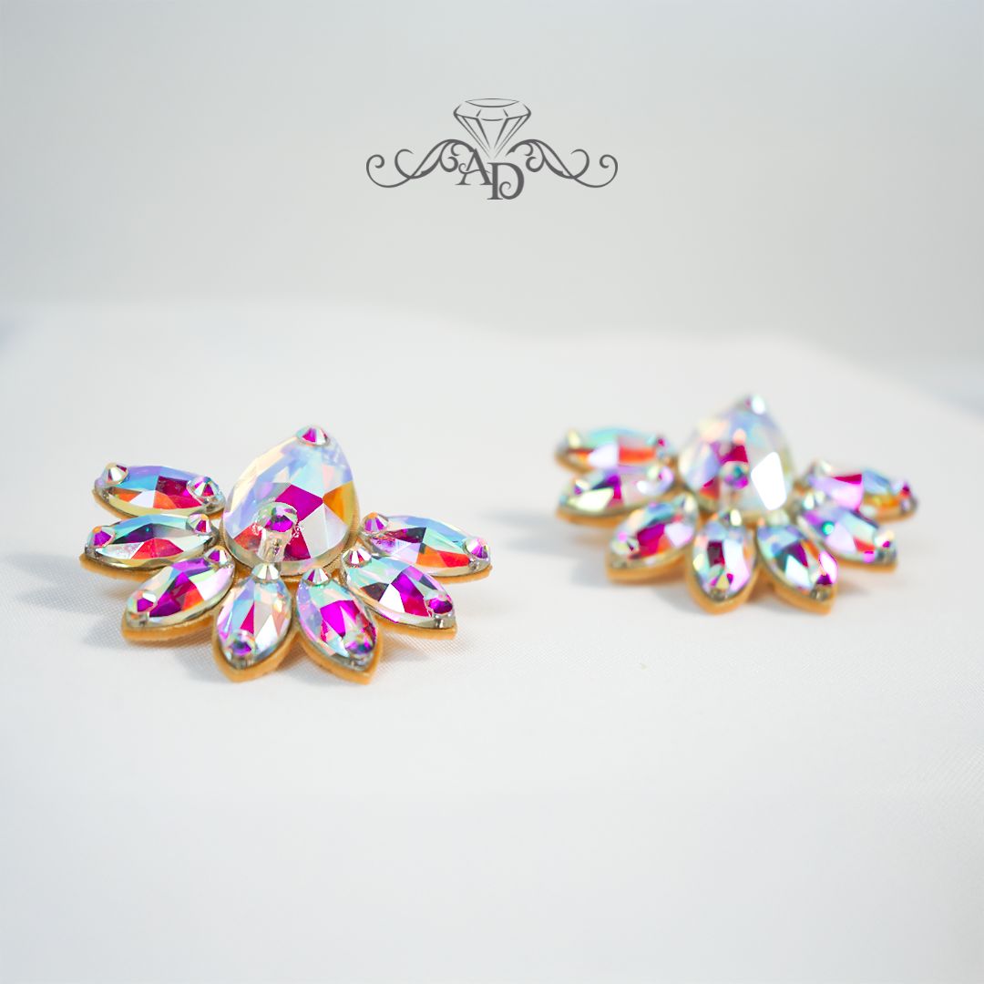 Rhinestone clip on earrings