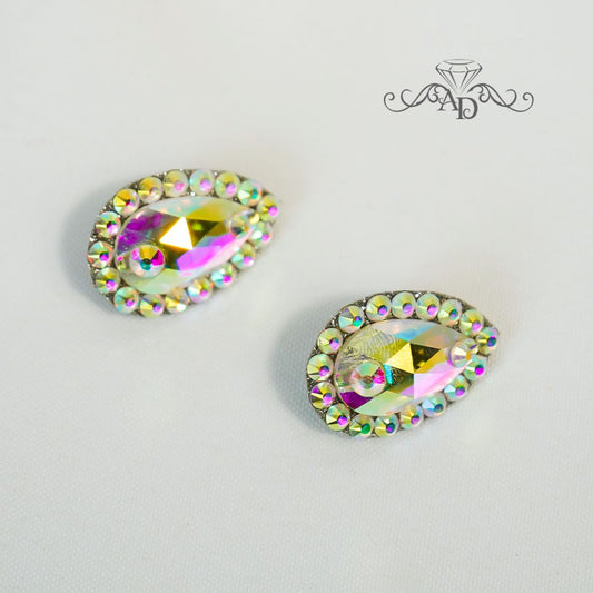 Crystal clip on earrings