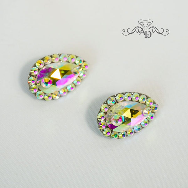 Crystal clip on earrings