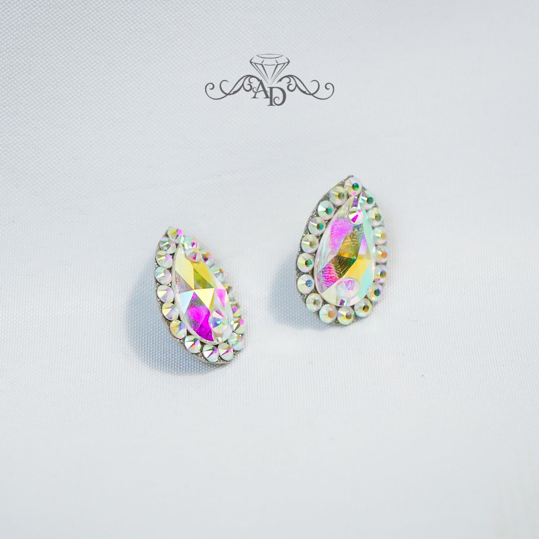 Crystal clip on earrings