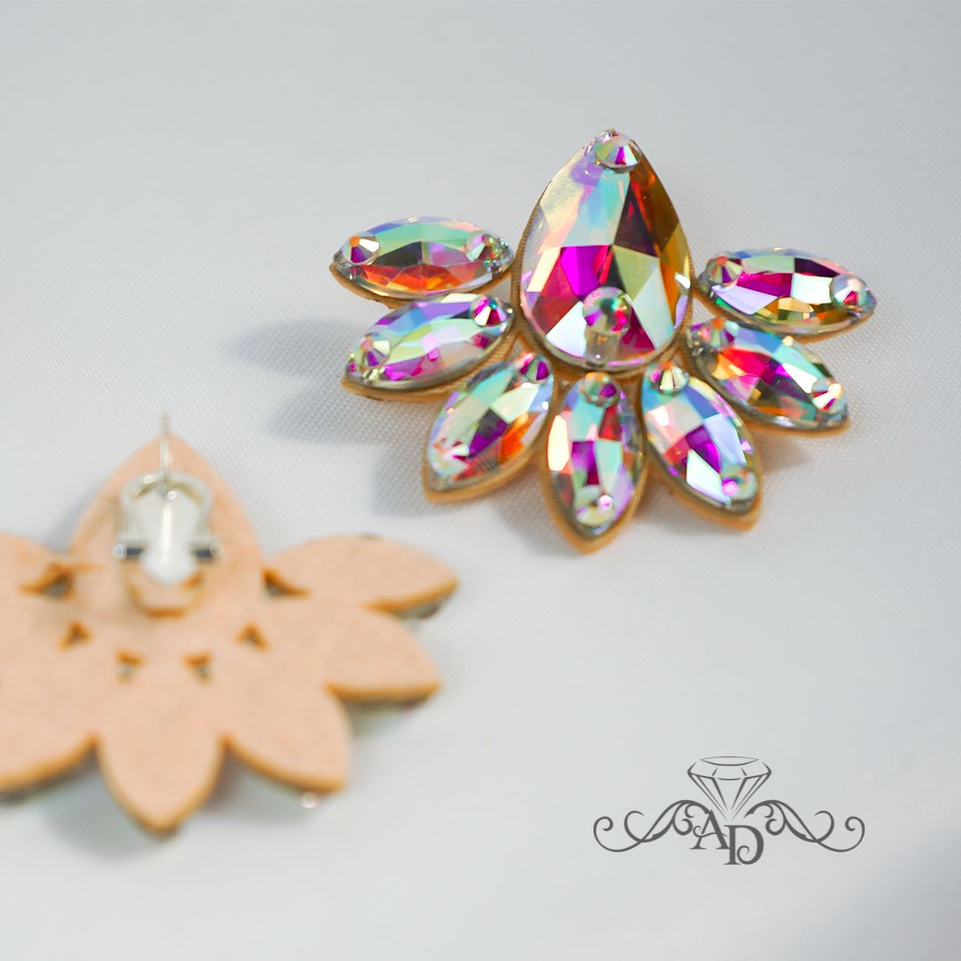Rhinestone clip on earrings