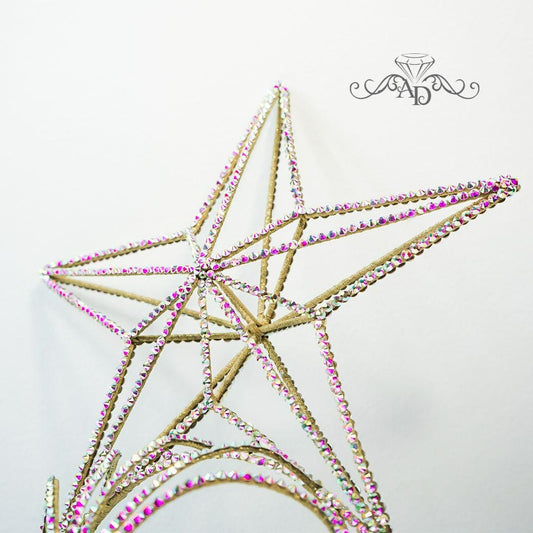 Rhinestone Wireframe Crown - Star