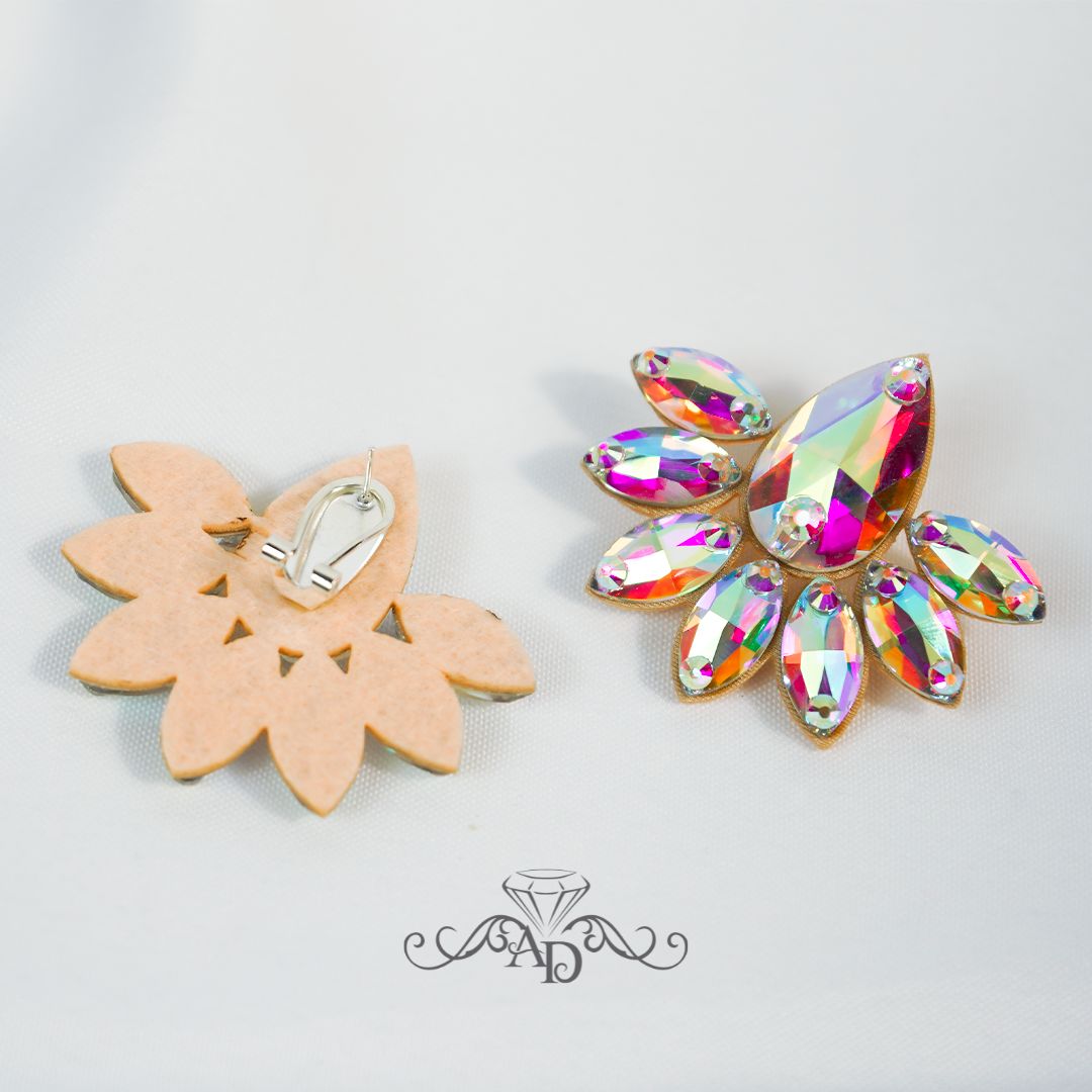 Rhinestone clip on earrings