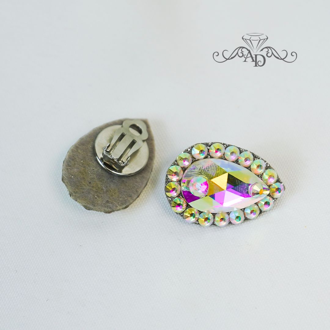 Crystal clip on earrings