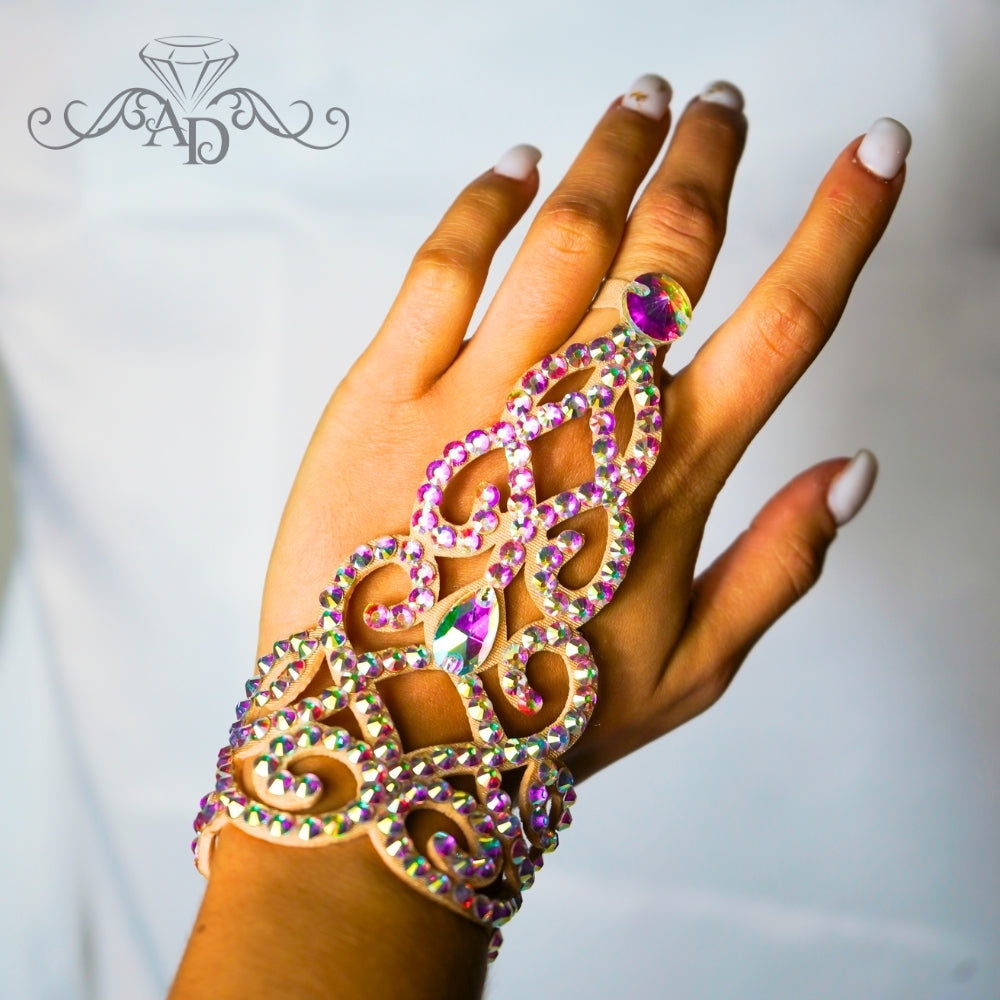 Crystal Wrist to Finger Bracelet - Emma