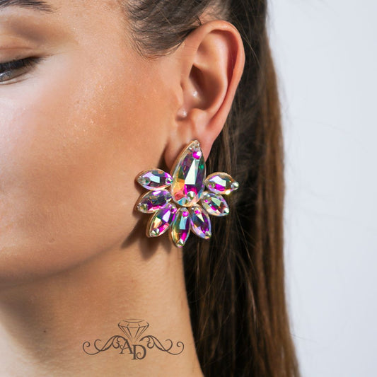 Rhinestone clip on earrings