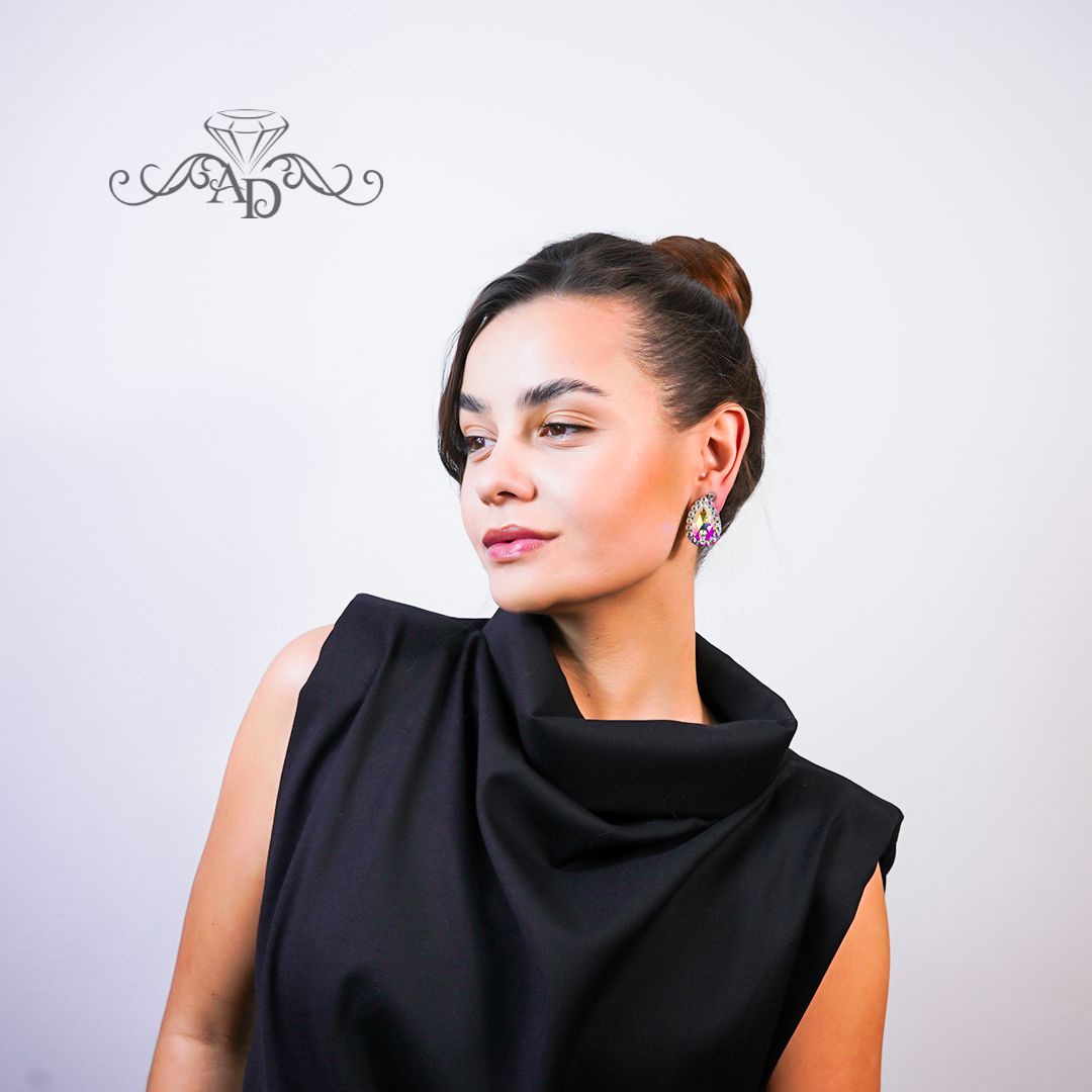 Crystal clip on earrings