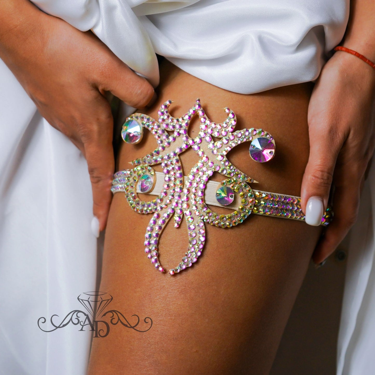 Rhinestone Thigh Garter - Jamila
