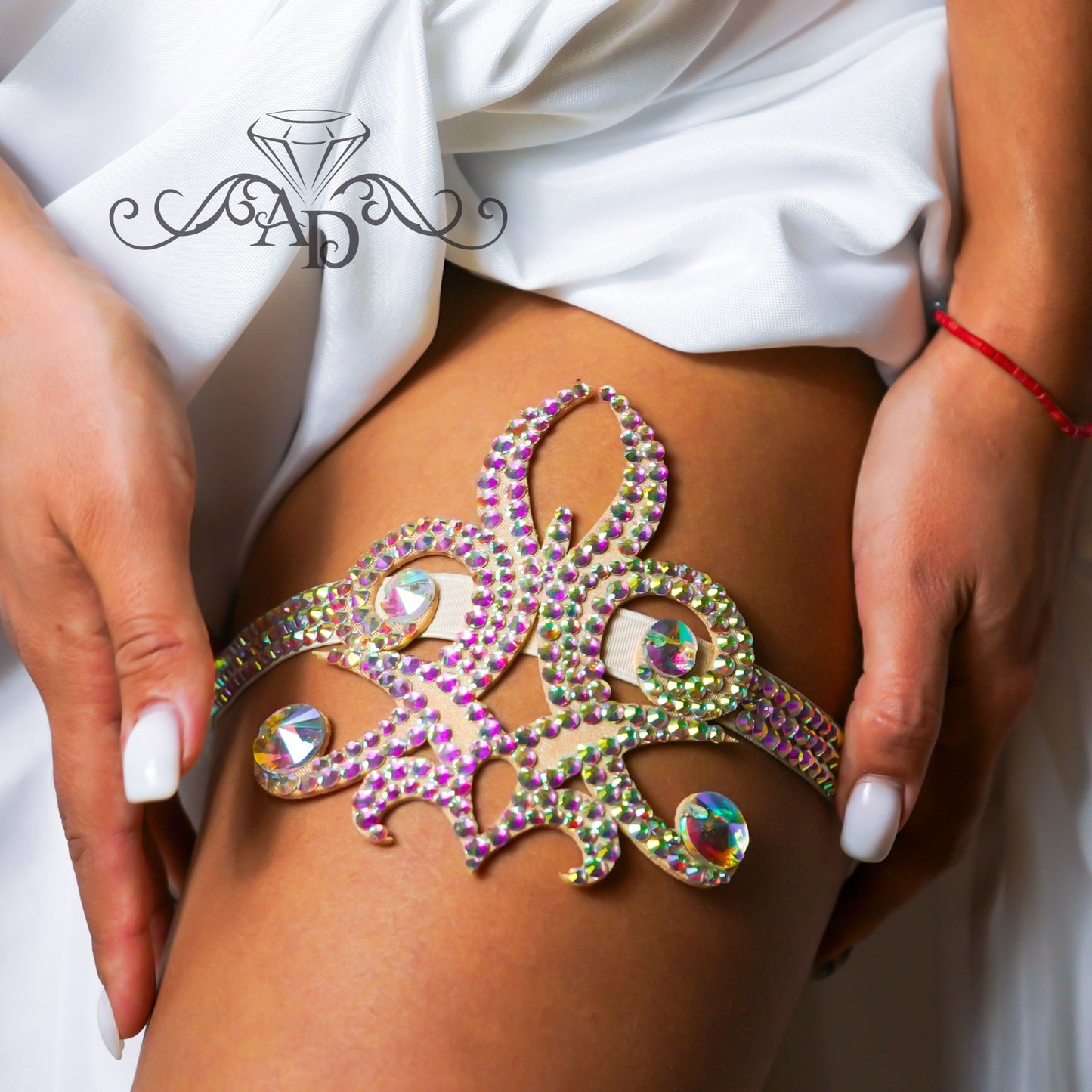 Rhinestone Thigh Garter - Jamila