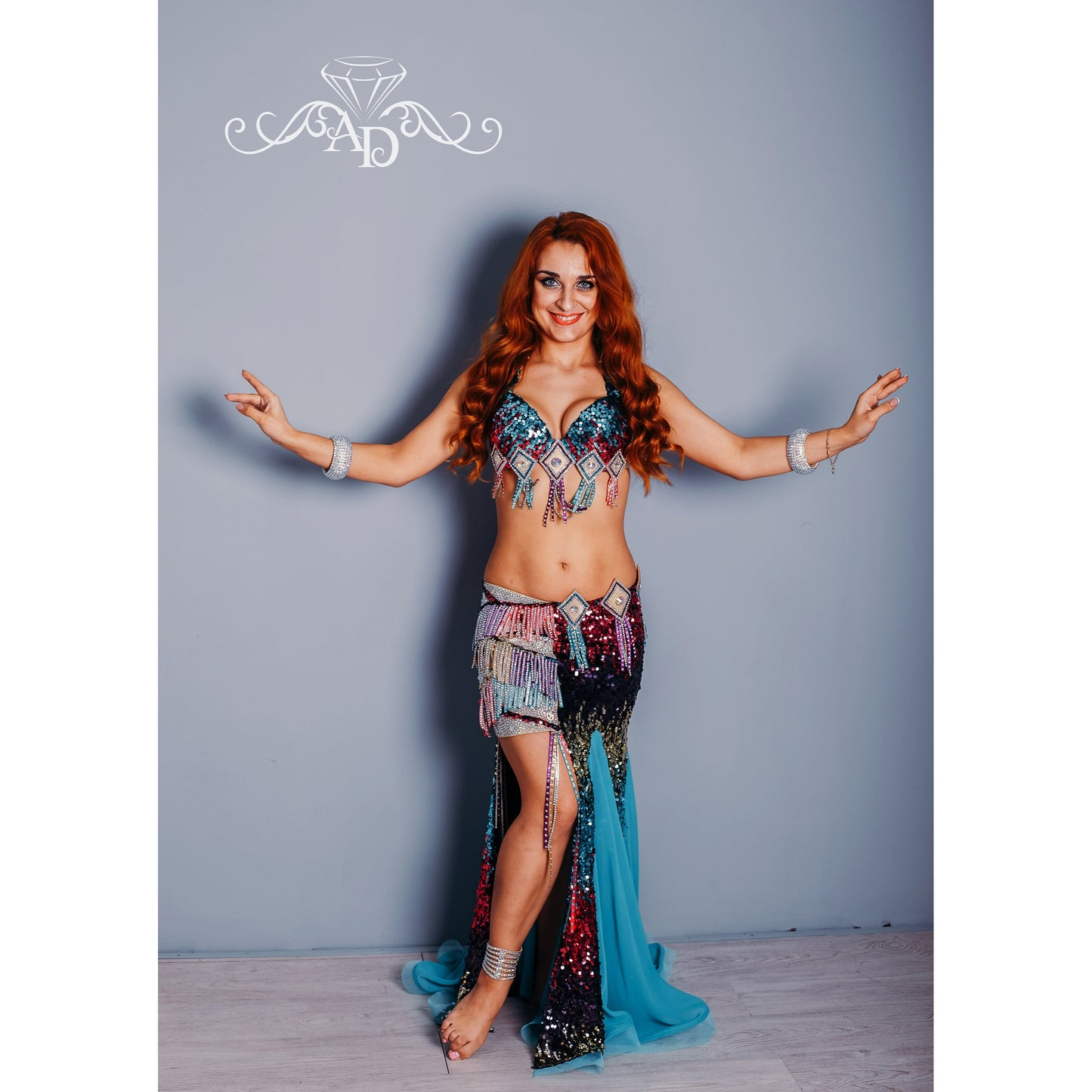 Custom Multicolor Sequin Belly Dance Costume – Festival Mirage