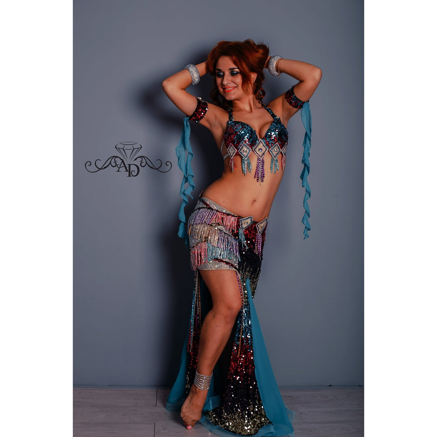 Custom Multicolor Sequin Belly Dance Costume – Festival Mirage