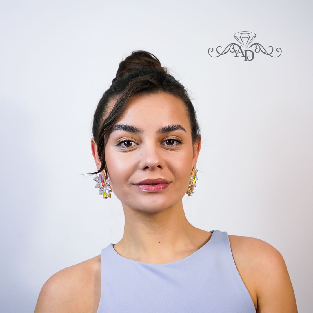 Rhinestone clip on earrings