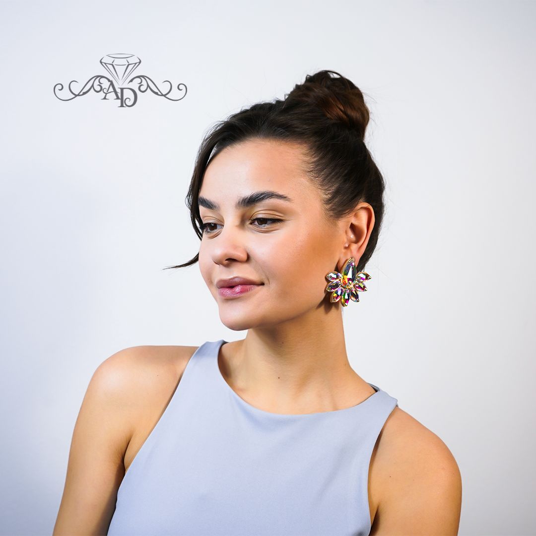 Rhinestone clip on earrings