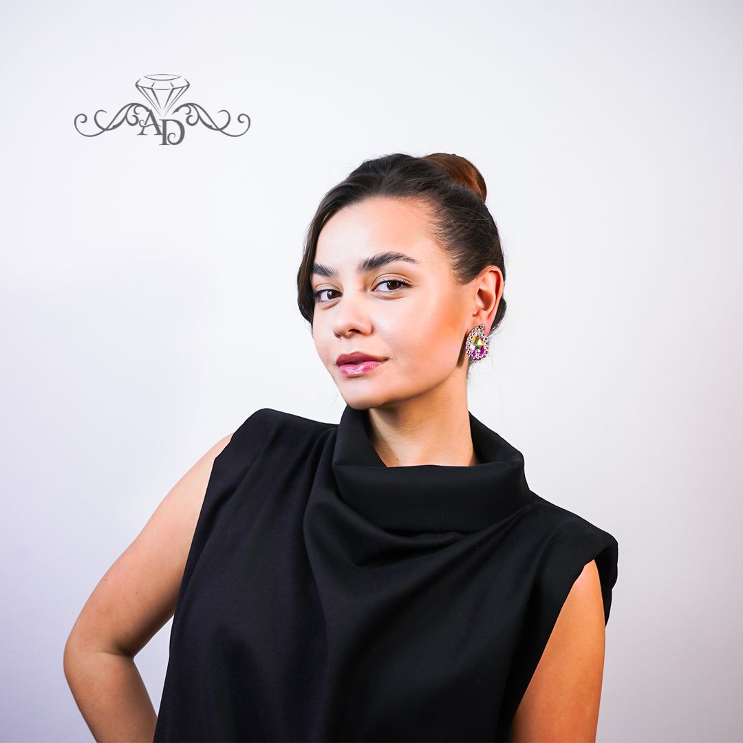 Crystal clip on earrings