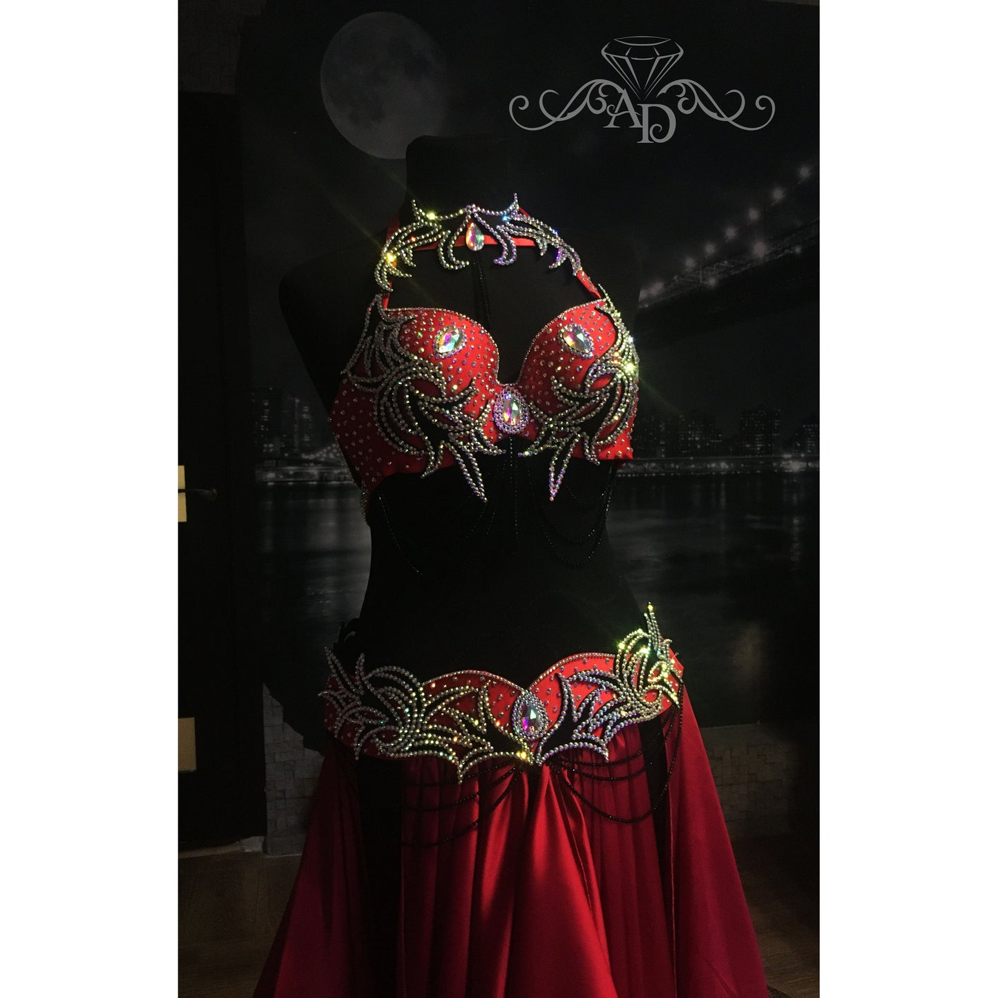 Custom Red Flame Belly Dance Costume – Fire Goddess