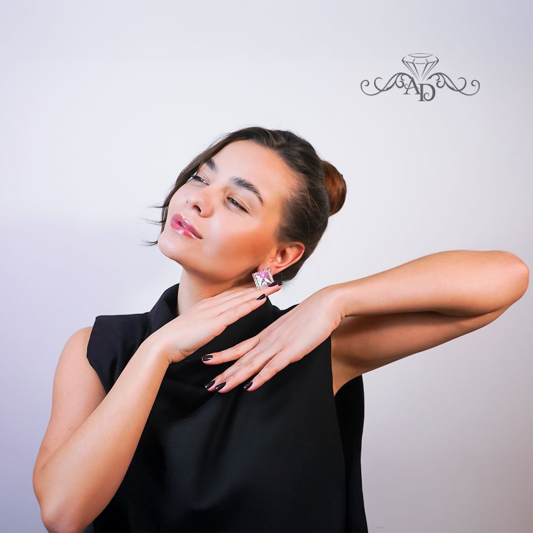 Crystal stud earrings