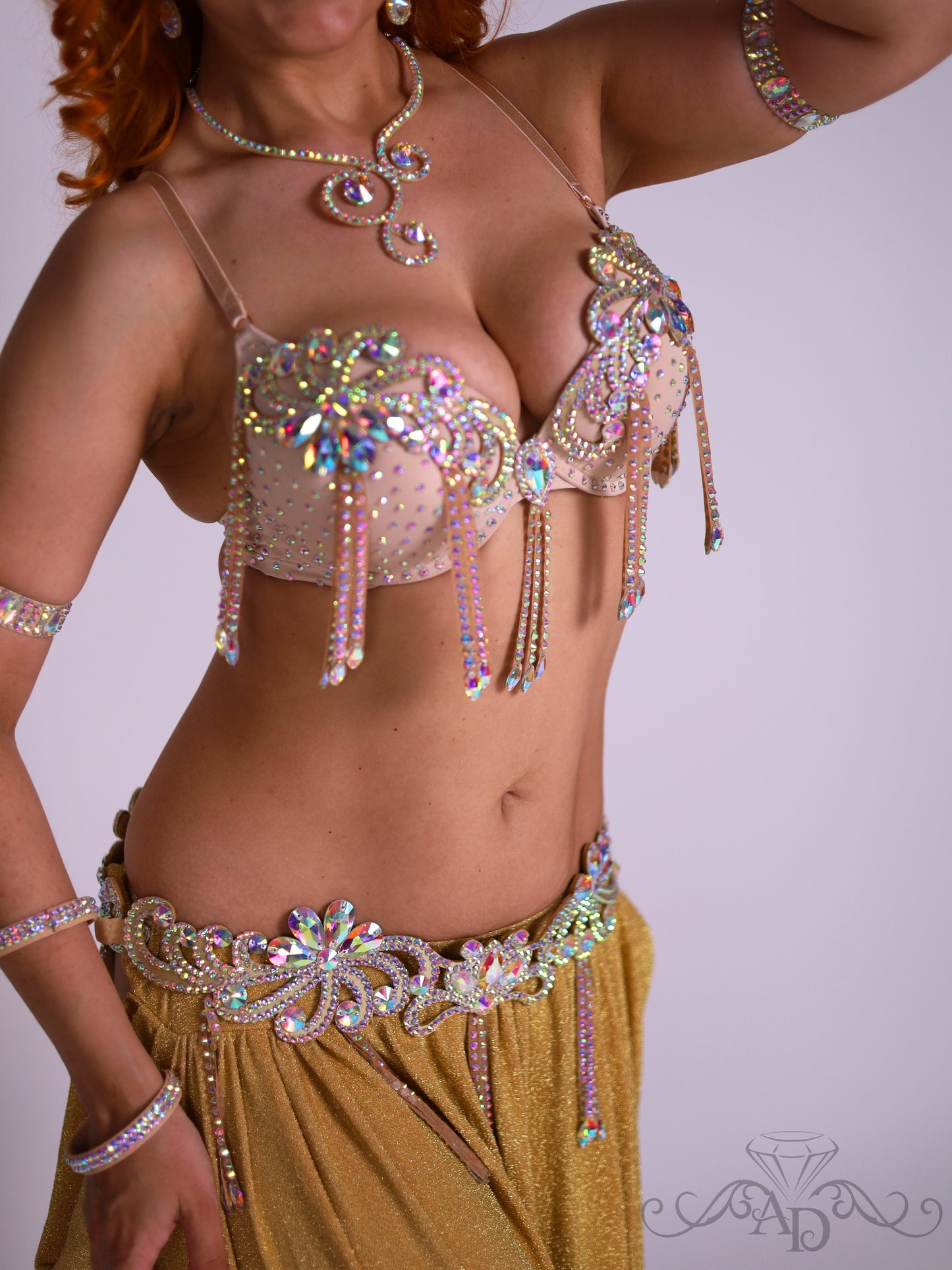 Professional Bellydance Bra and Belt Set