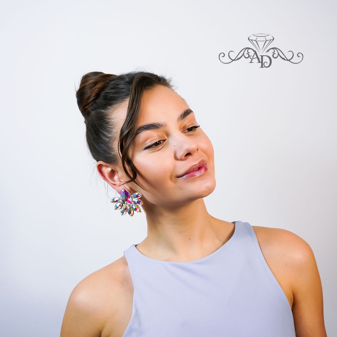Rhinestone clip on earrings
