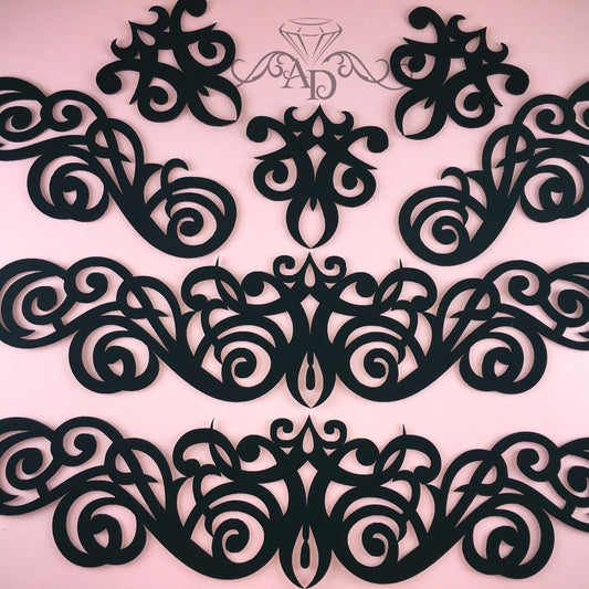 Full Dance Costume Applique Set – Laser-Cut Felt for Bra, Belt & Bracelets