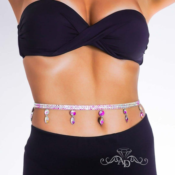 Rhinestone Belt with Dangling Stones