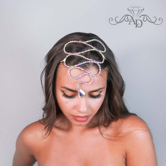Handmade Wire Headpiece - Crystal Snake