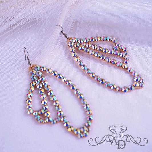 Lightweight Crystal Dance Earrings - Wings