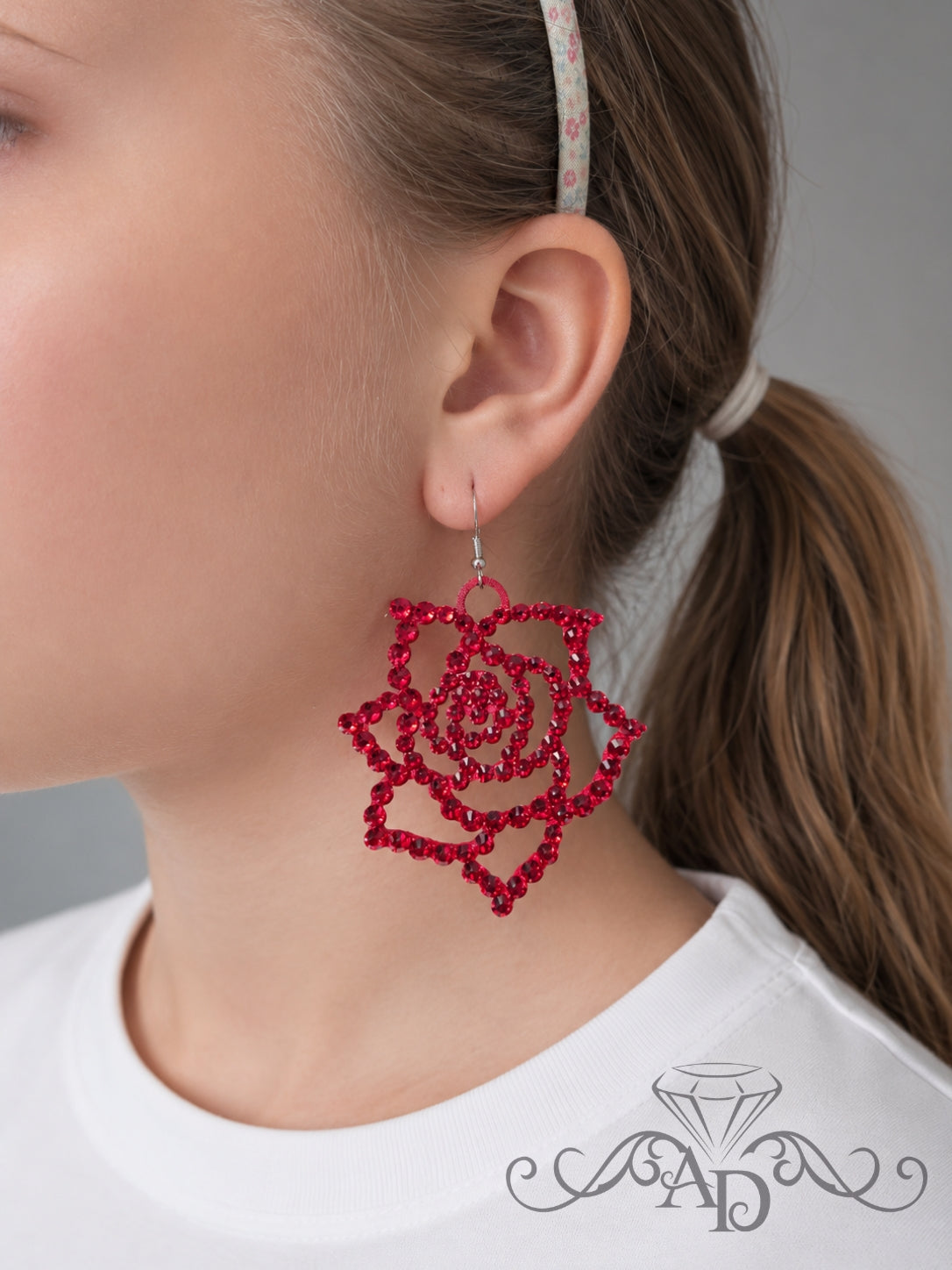 Crystal Rose Earrings