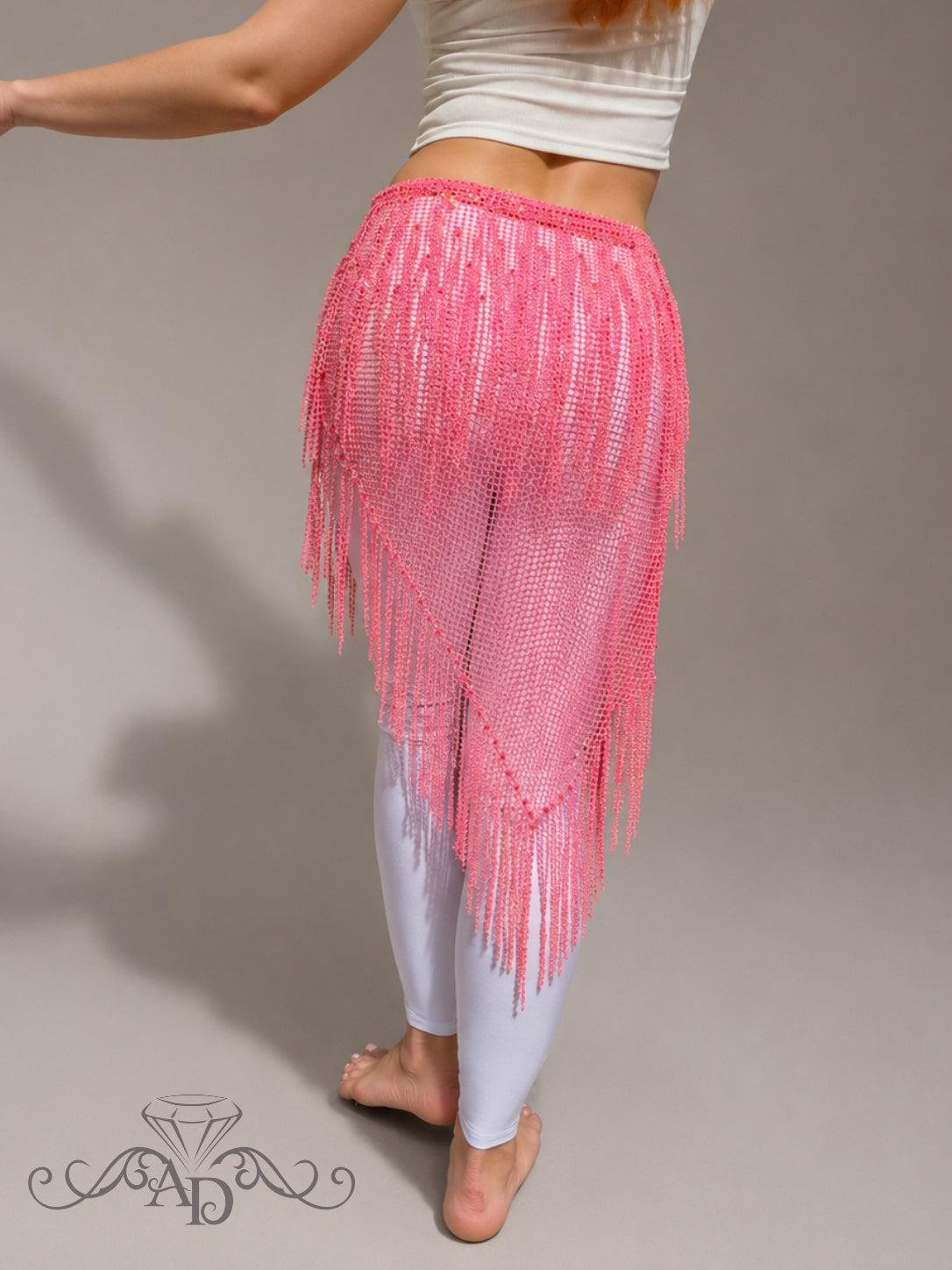 Long Rhinestone Hip Scarf