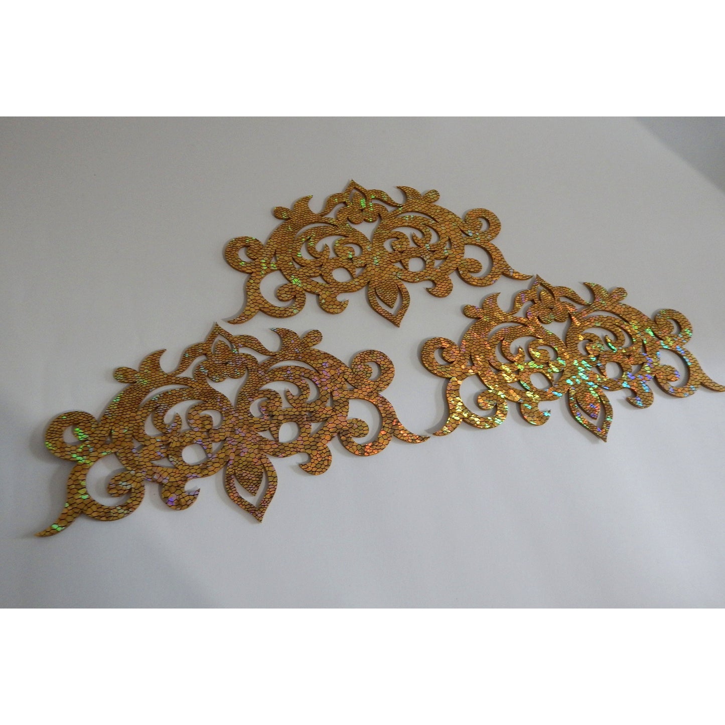 Holographic Gold Applique Set for Dance Costumes