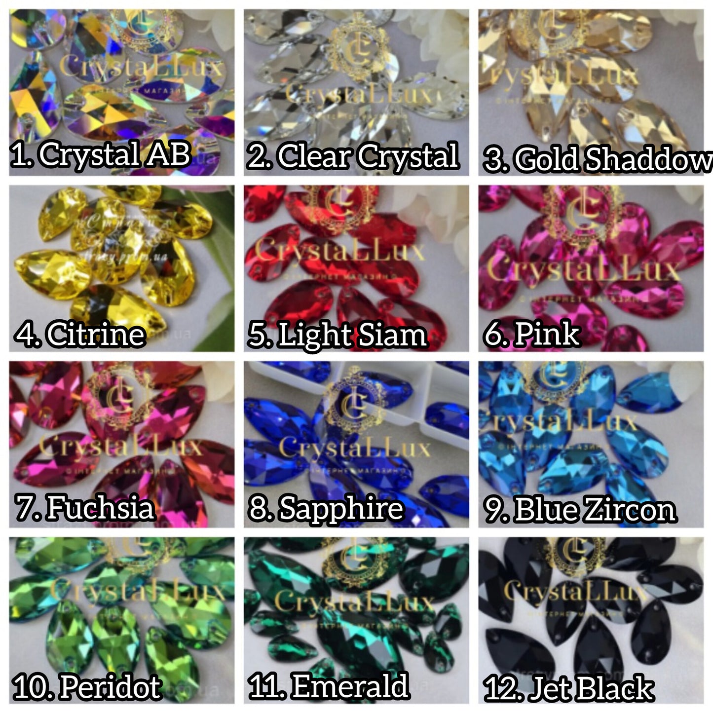 Crystal clip on earrings