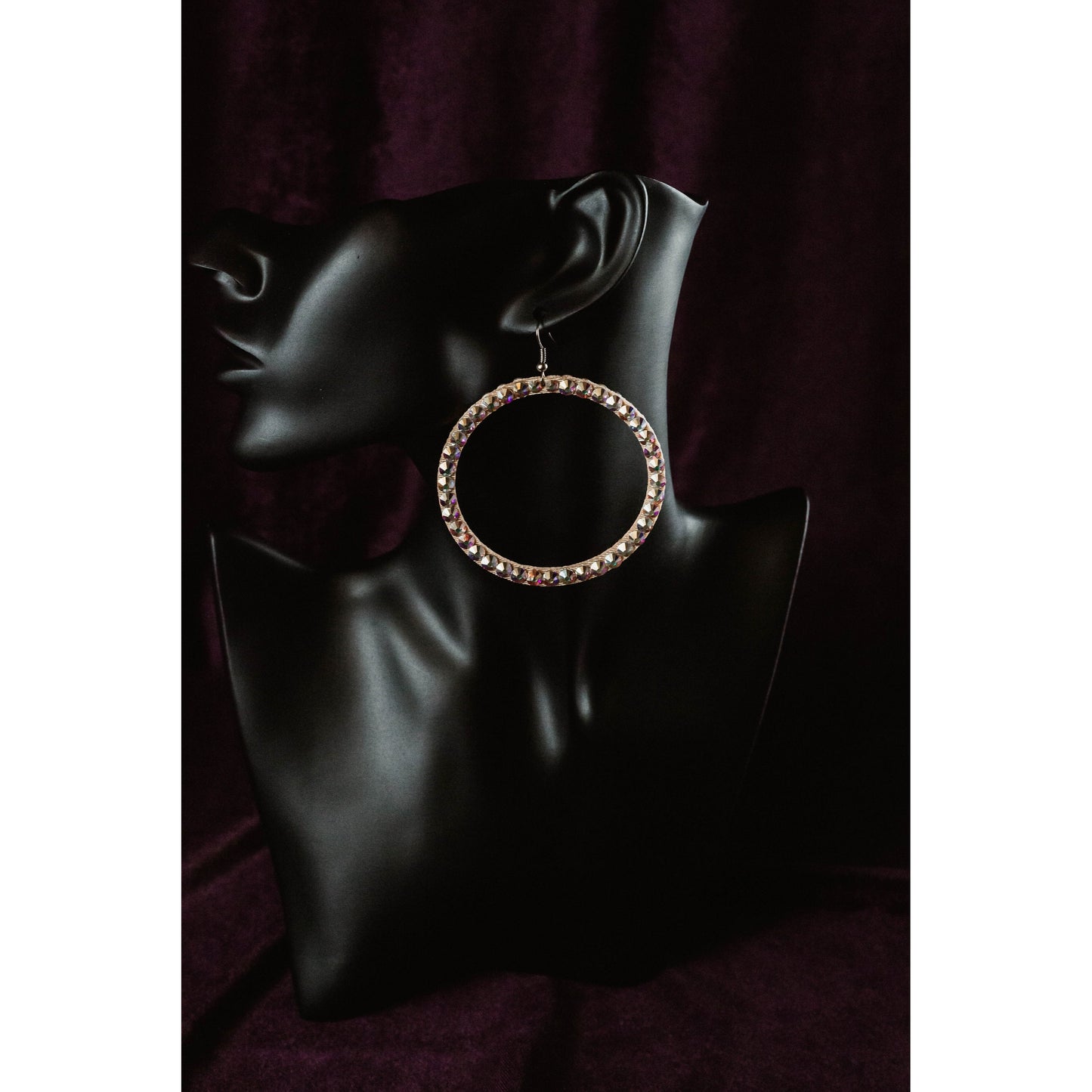 Dazzling Rhinestone Hoop Earrings - Rania