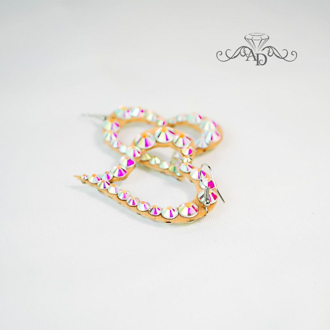 Light Reflecting Dance Earrings - Hearts