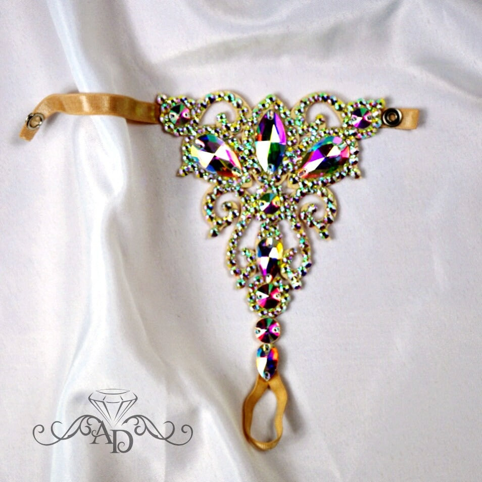 Rhinestone Toe Anklet Bracelet - Leila