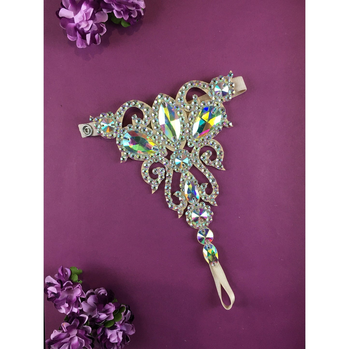 Rhinestone Toe Anklet Bracelet - Leila