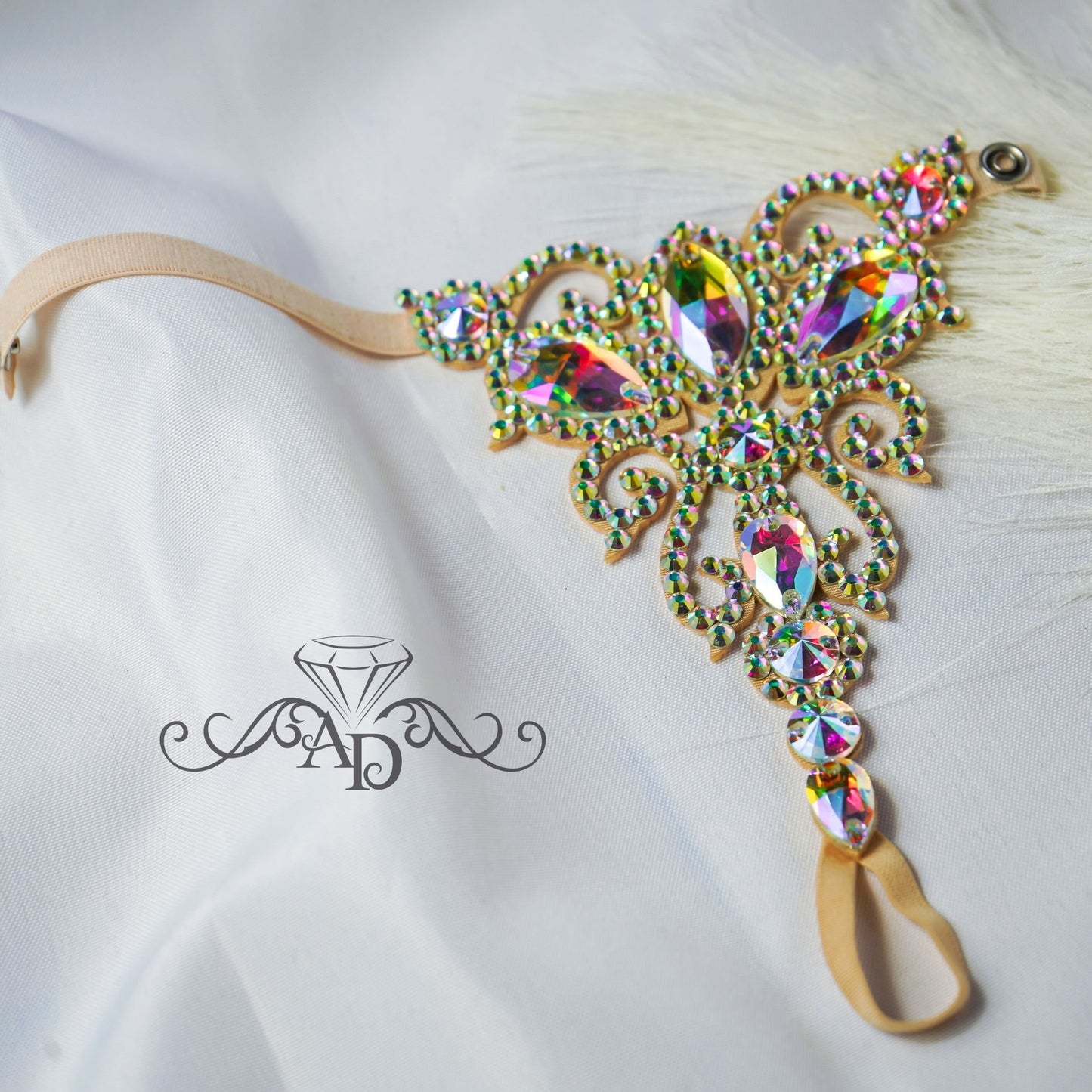 Rhinestone Toe Anklet Bracelet - Leila