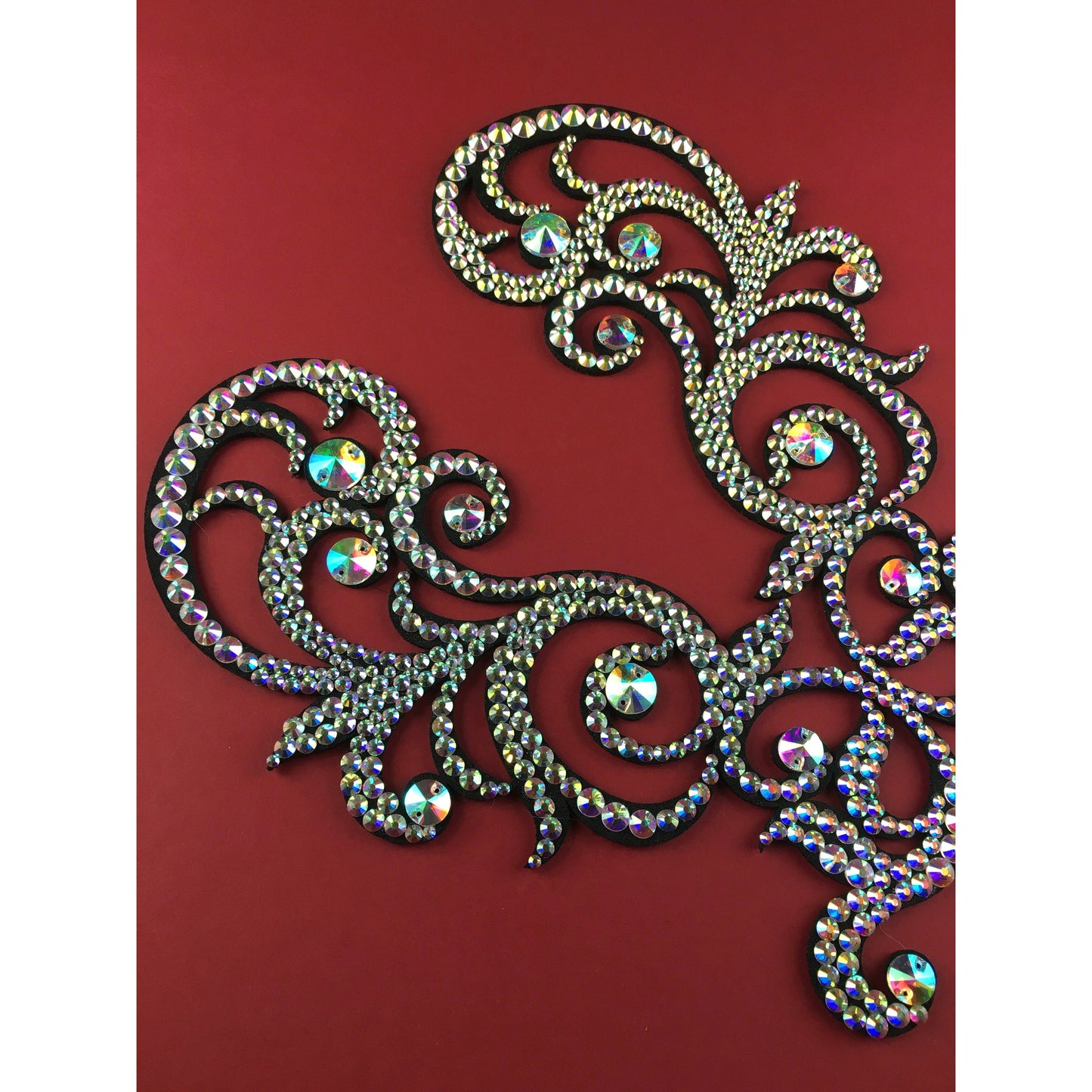 Custom Color Felt Rhinestone Applique for Dance Costumes