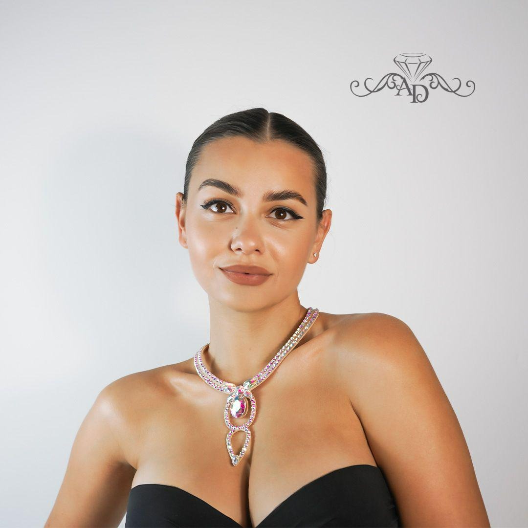 High-Shine Rhinestone Necklace - Nora