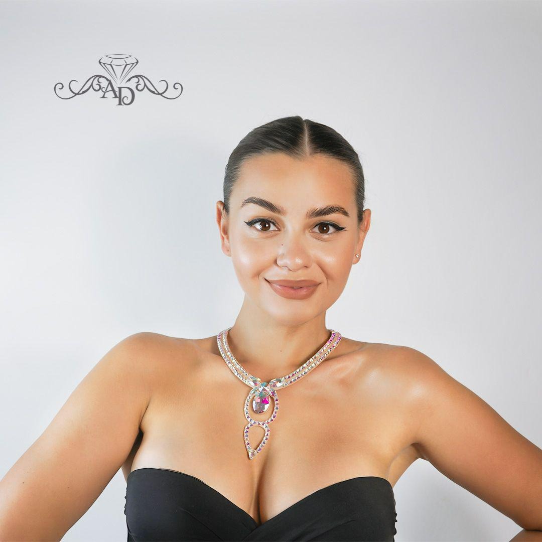 High-Shine Rhinestone Necklace - Nora