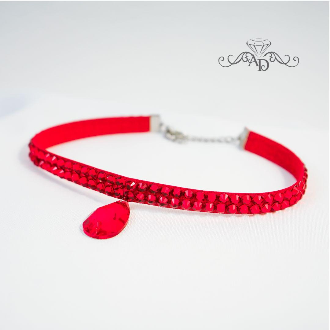 Red Rhinestone Choker