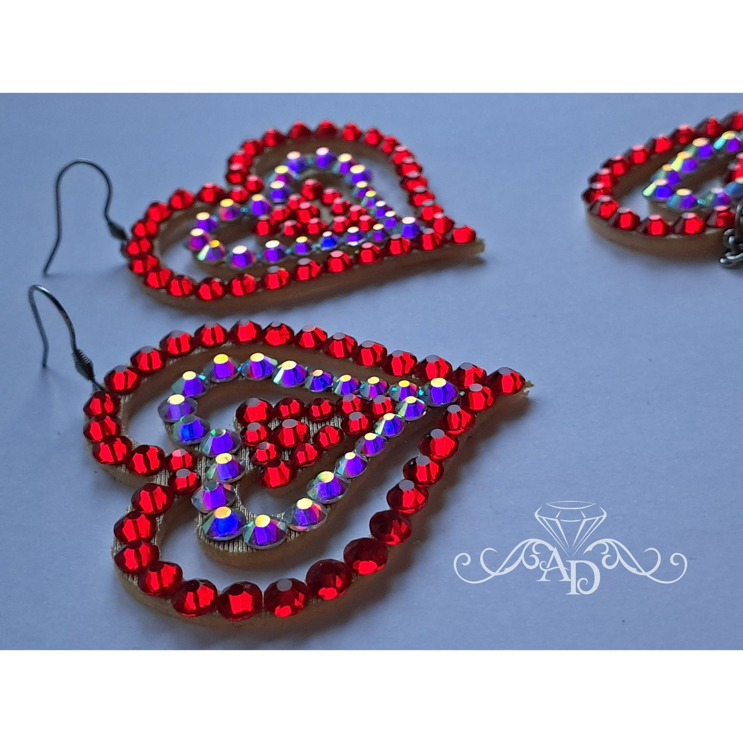 Crystal Accent Earrings for Performers - Elegant hearts