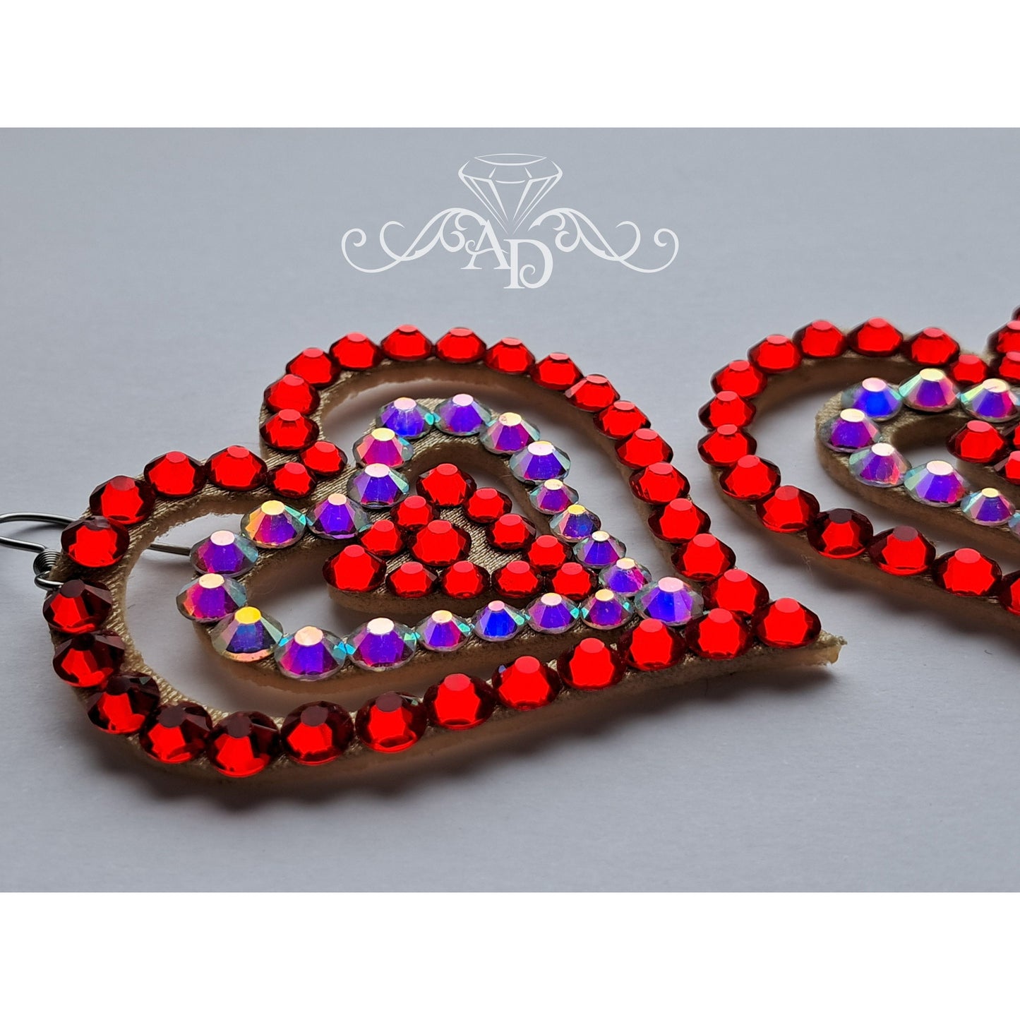 Crystal Accent Earrings for Performers - Elegant hearts