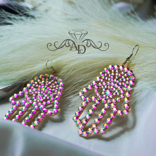 Elegant Crystal Performance Earrings - Hamsa