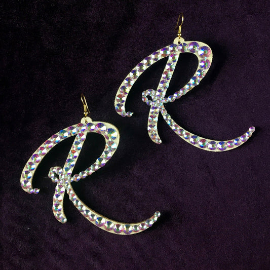Stunning Stage Crystal Earrings - Initial Earrings