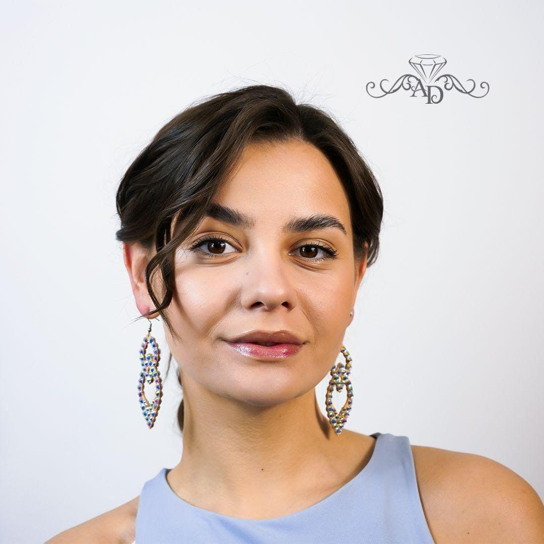 Rhinestone Dance Earrings - Vernaya