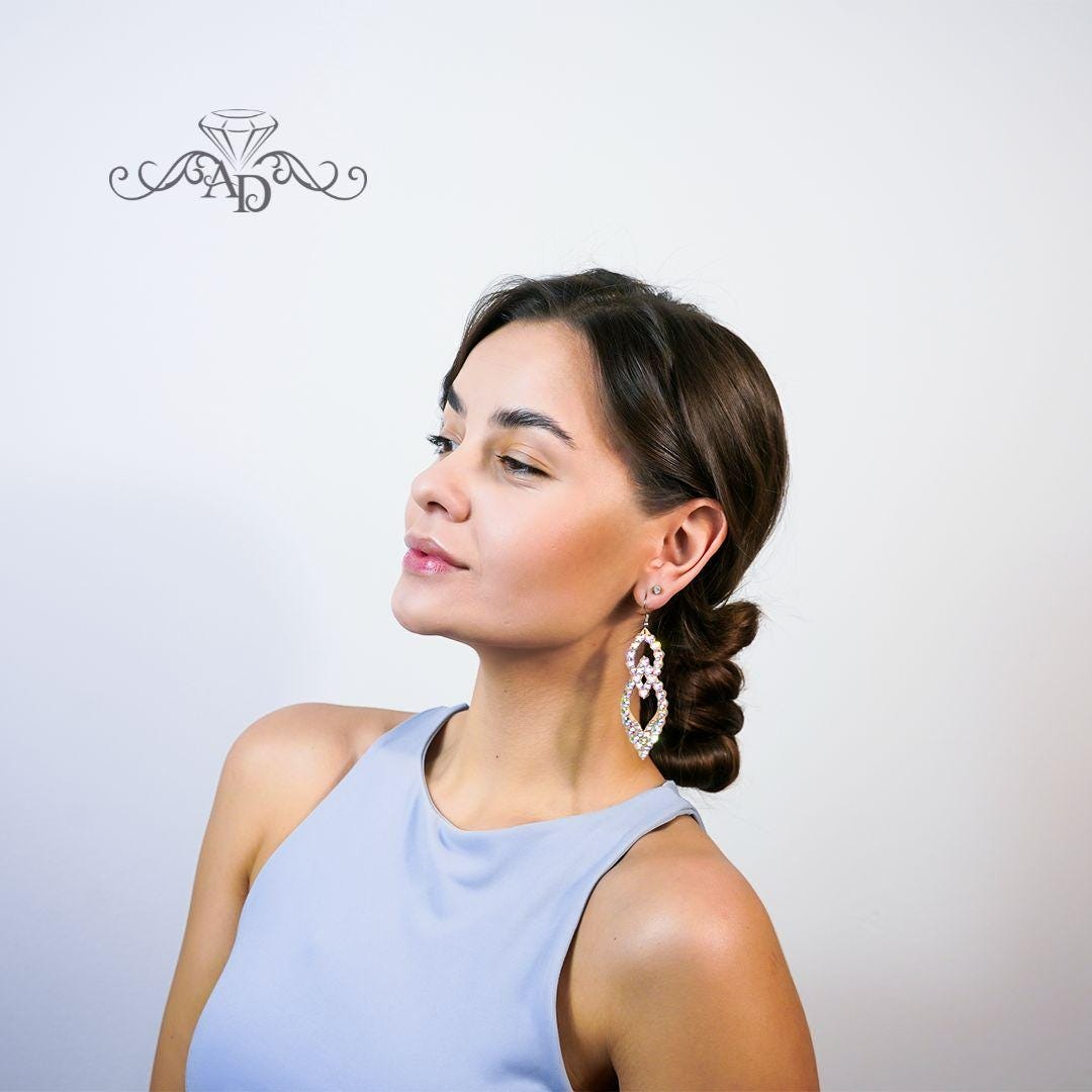 Rhinestone Dance Earrings - Vernaya