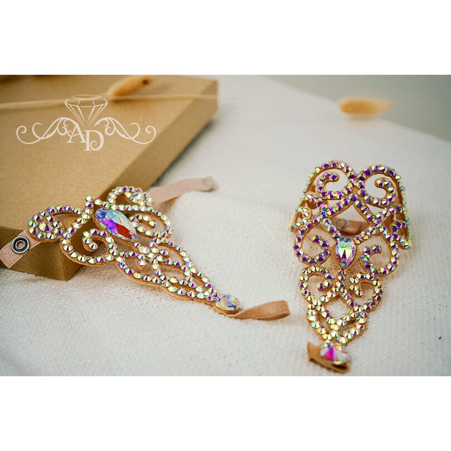 Crystal Wrist to Finger Bracelet - Emma