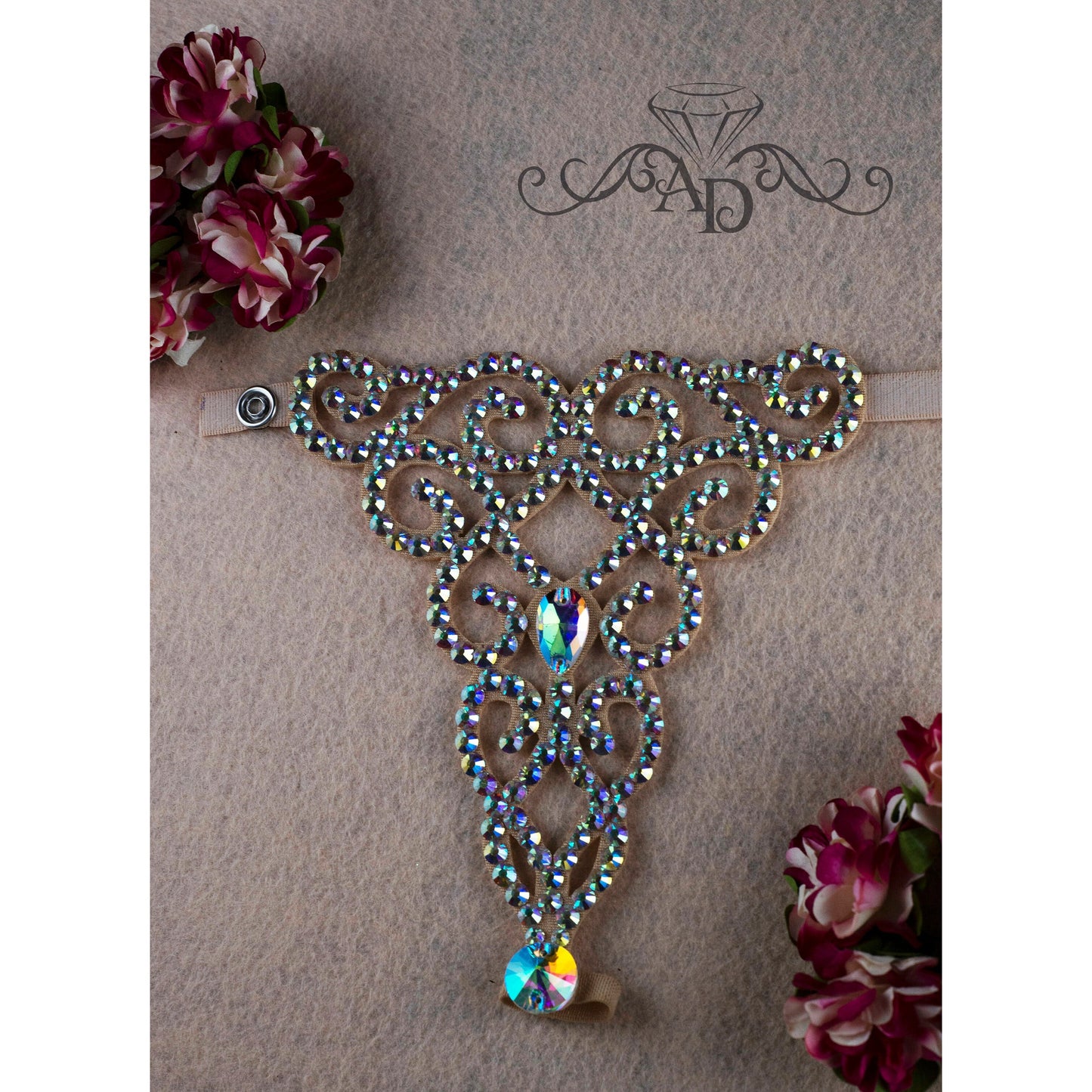 Crystal Wrist to Finger Bracelet - Emma