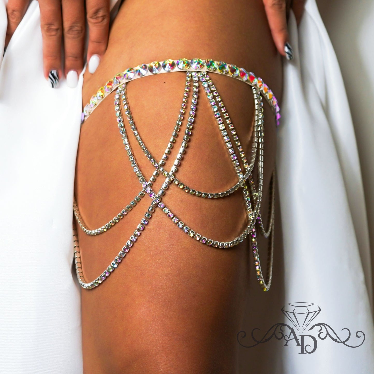 Crystal Rhinestone Leg Garter - Bianka