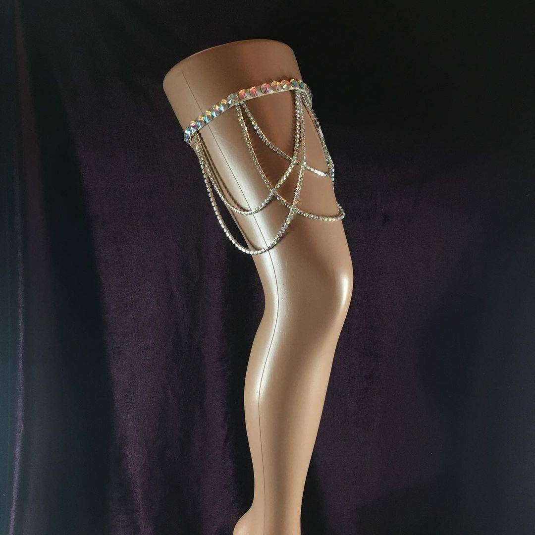 Crystal Rhinestone Leg Garter - Bianka